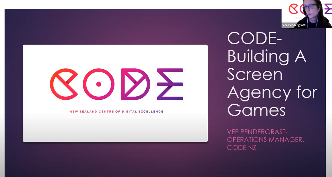 "CODE NZ: Building a Screen Agency for Games" with Vee Pendergrast